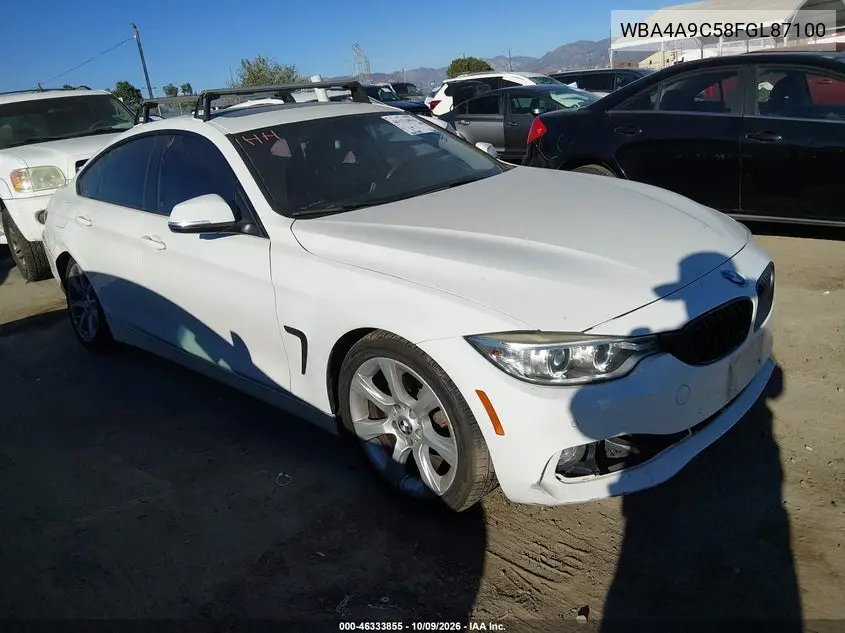 BMW 4ER 2015, VIN WBA4A9C58FGL87100