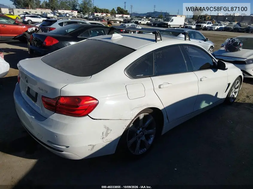 2015 BMW 4ER VIN WBA4A9C58FGL87100 — фото 4