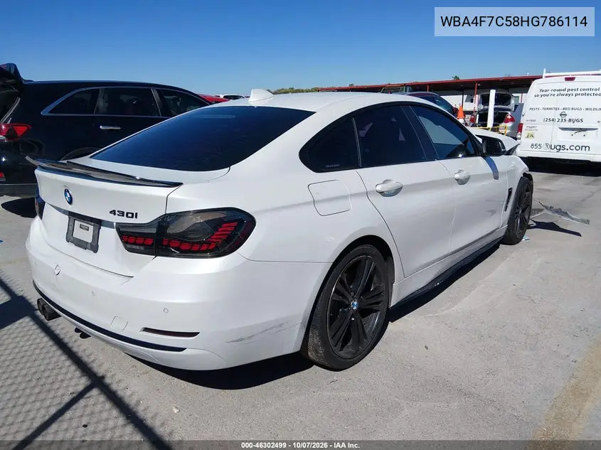 2017 BMW 4ER VIN WBA4F7C58HG786114 — фото 4