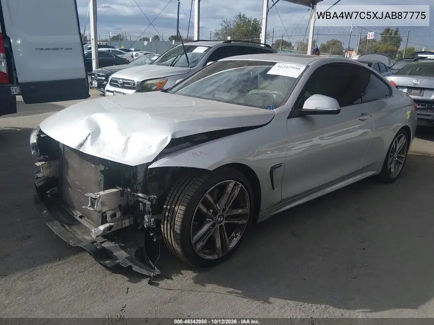 2018 BMW 4ER VIN WBA4W7C5XJAB87775 — фото 2