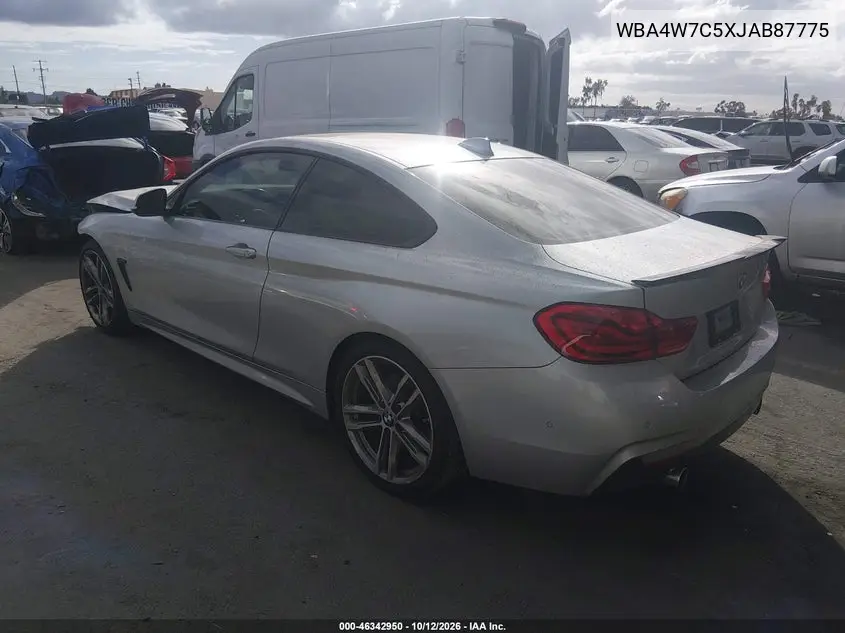 2018 BMW 4ER VIN WBA4W7C5XJAB87775 — фото 3