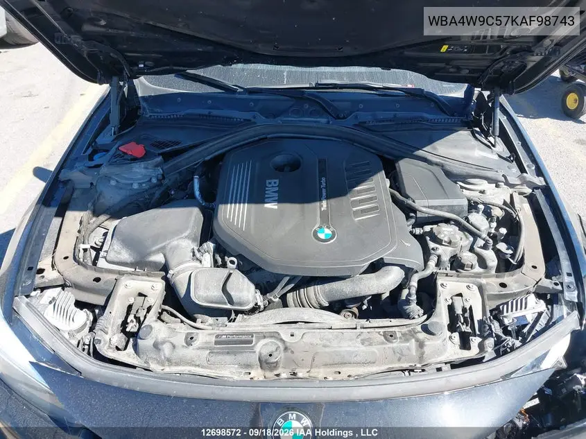 2019 BMW 4ER VIN WBA4W9C57KAF98743 — фото 10