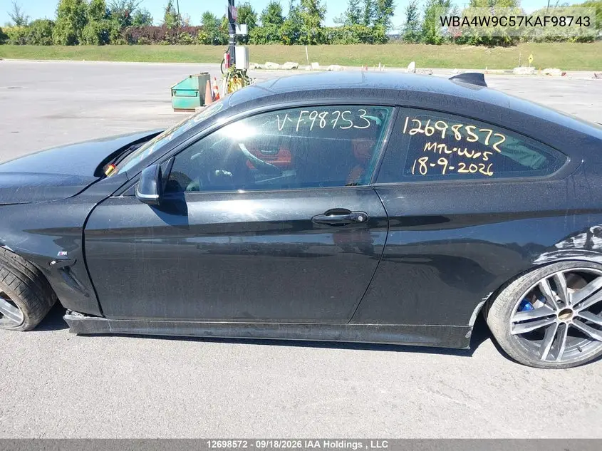 2019 BMW 4ER VIN WBA4W9C57KAF98743 — фото 15