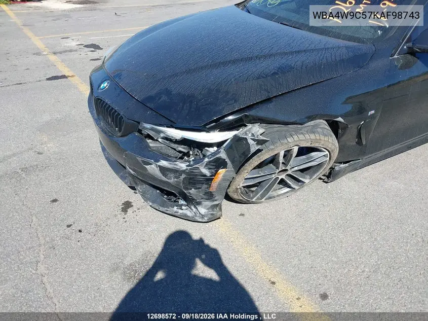 2019 BMW 4ER VIN WBA4W9C57KAF98743 — фото 6