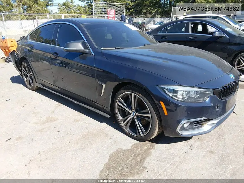 BMW 4ER 2019, VIN WBA4J7C53KBM74382