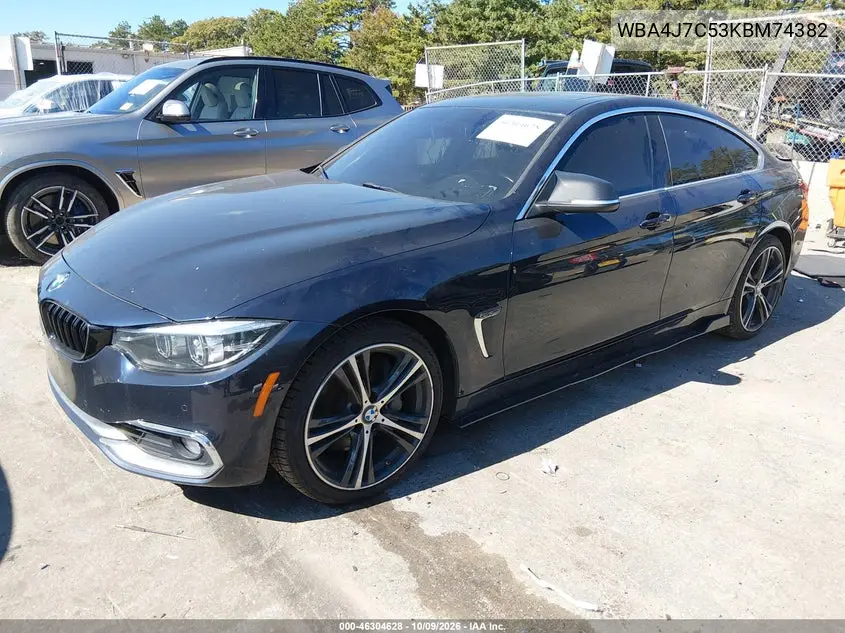 2019 BMW 4ER VIN WBA4J7C53KBM74382 — фото 2