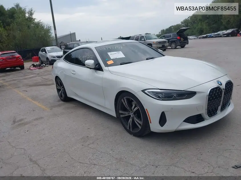 BMW 4ER 2021, VIN WBA53AP08MCF85455