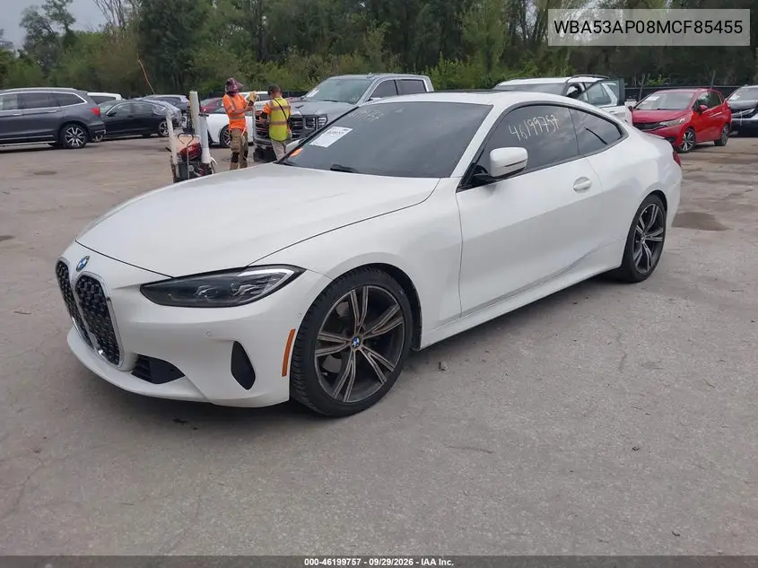 2021 BMW 4ER VIN WBA53AP08MCF85455 — фото 2
