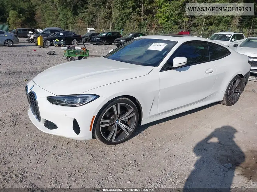 2021 BMW 4ER VIN WBA53AP09MCF89191 — фото 2