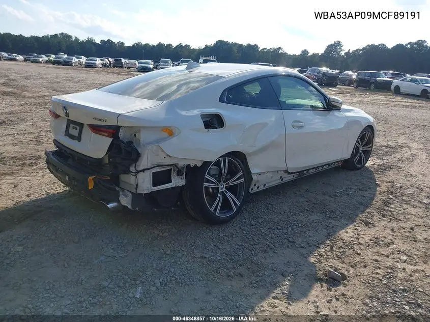 2021 BMW 4ER VIN WBA53AP09MCF89191 — фото 4