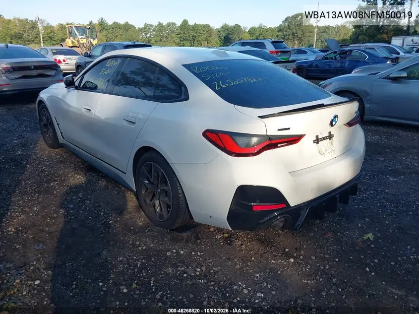 2022 BMW 4ER VIN WBA13AW08NFM50019 — фото 3