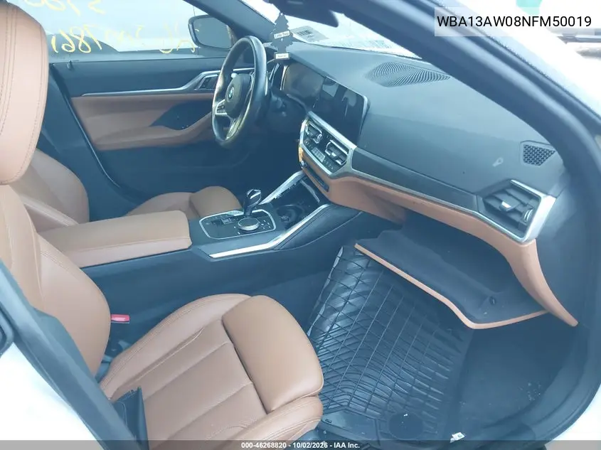 2022 BMW 4ER VIN WBA13AW08NFM50019 — фото 5