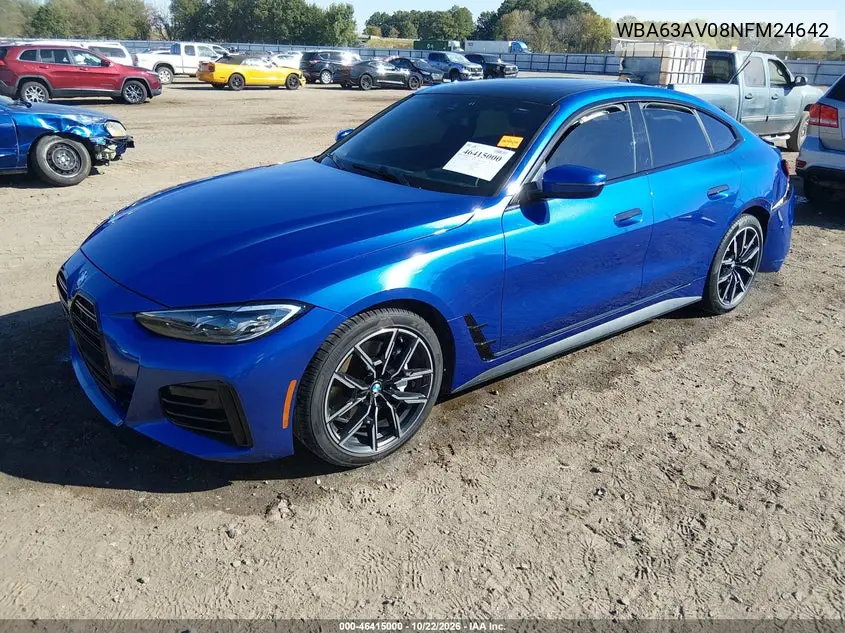 2022 BMW 4ER VIN WBA63AV08NFM24642 — фото 2