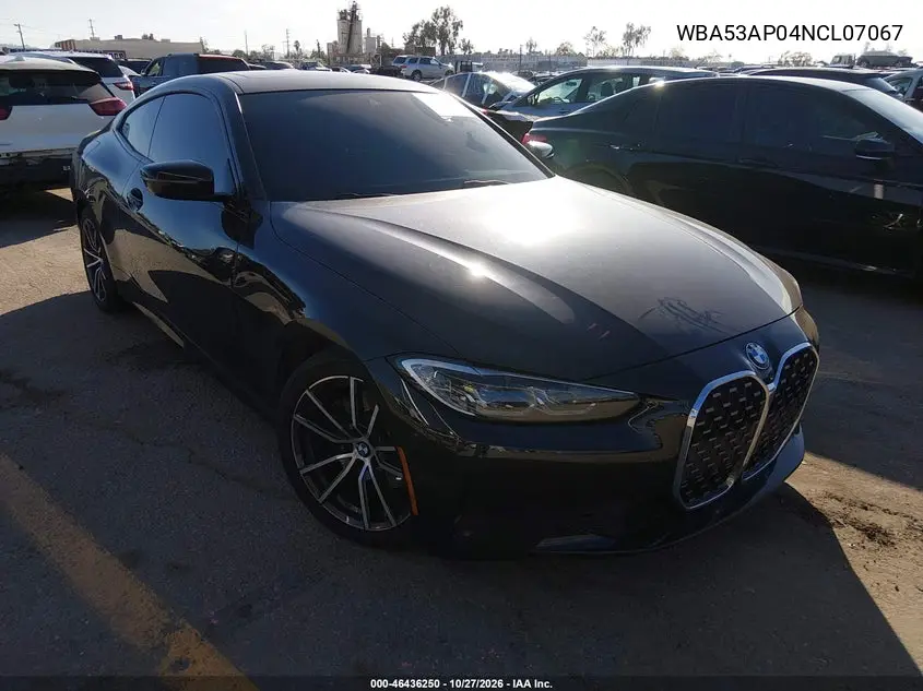 BMW 4ER 2022, VIN WBA53AP04NCL07067