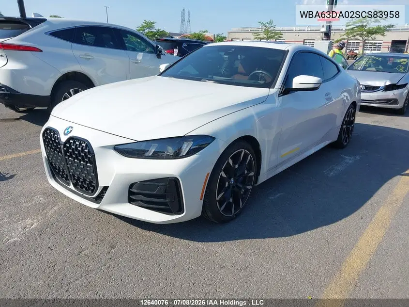 2025 BMW 4ER VIN WBA63DA02SCS83958 — фото 2