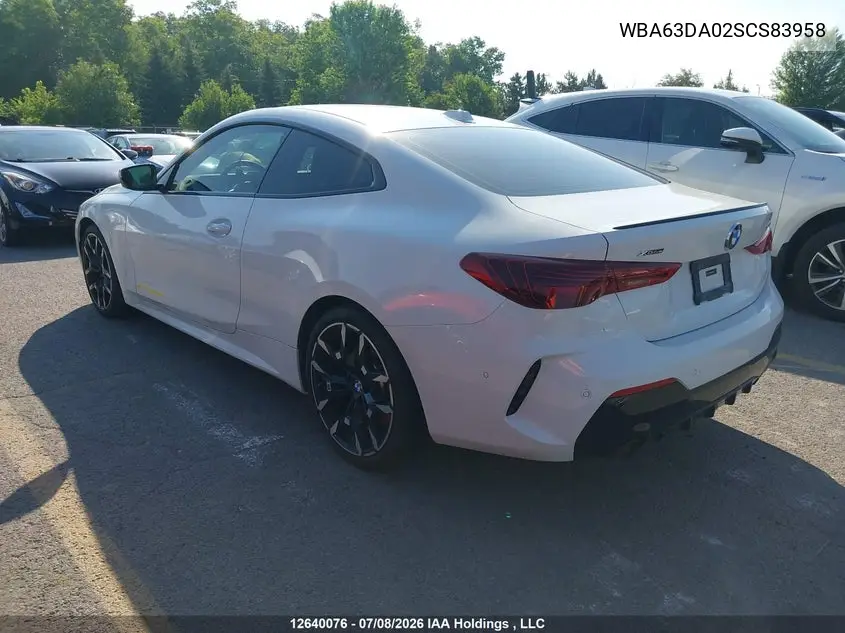 2025 BMW 4ER VIN WBA63DA02SCS83958 — фото 3
