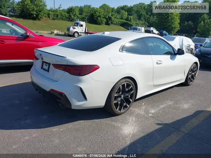 2025 BMW 4ER VIN WBA63DA02SCS83958 — фото 4