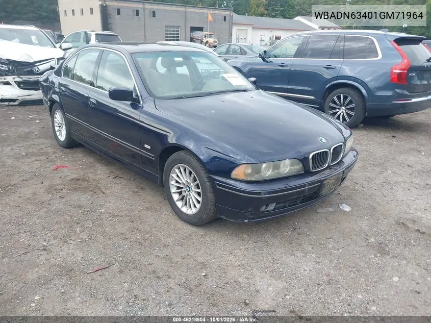 BMW 5ER 2001, VIN WBADN63401GM71964
