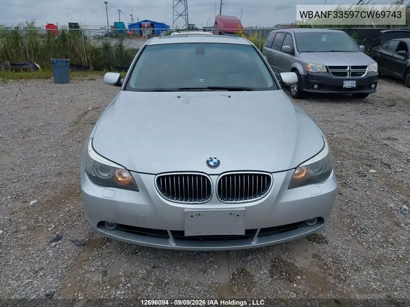 2007 BMW 5ER VIN WBANF33597CW69743 — фото 12