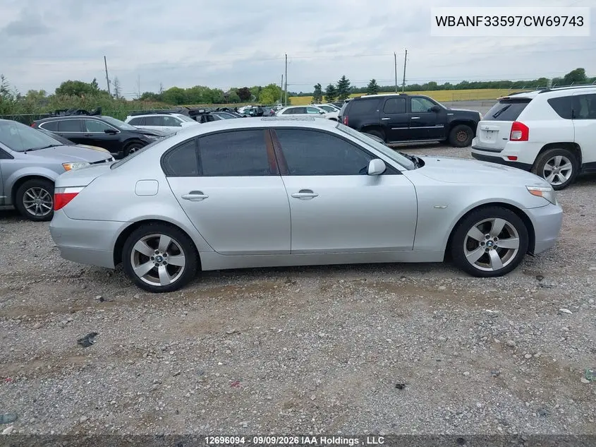 2007 BMW 5ER VIN WBANF33597CW69743 — фото 13