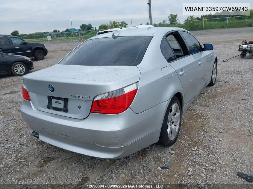 2007 BMW 5ER VIN WBANF33597CW69743 — фото 4