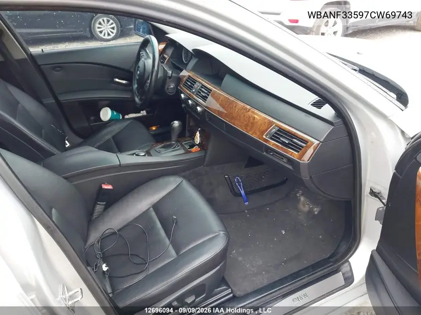 2007 BMW 5ER VIN WBANF33597CW69743 — фото 5