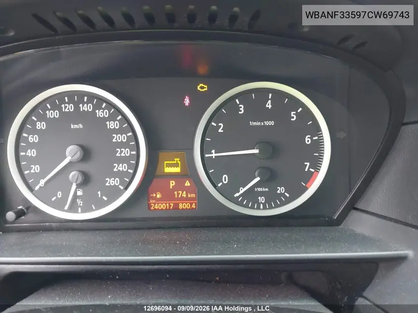 2007 BMW 5ER VIN WBANF33597CW69743 — фото 7