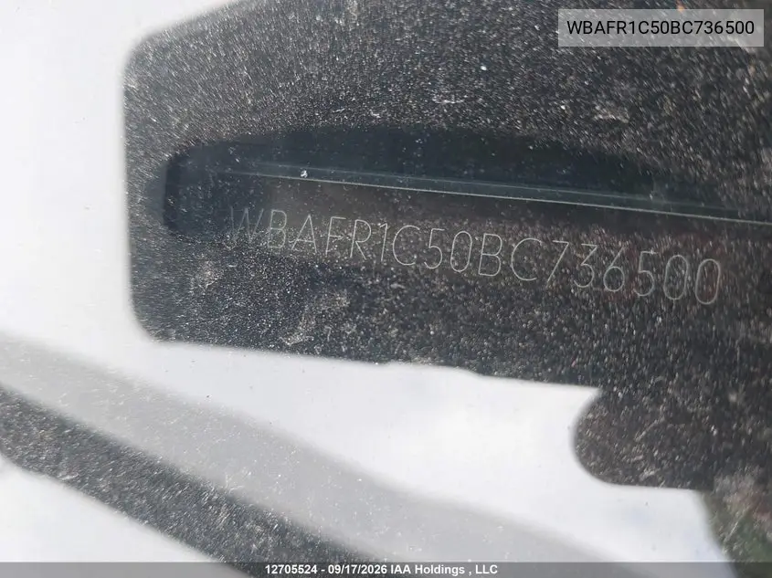 2011 BMW 5ER VIN WBAFR1C50BC736500 — фото 19