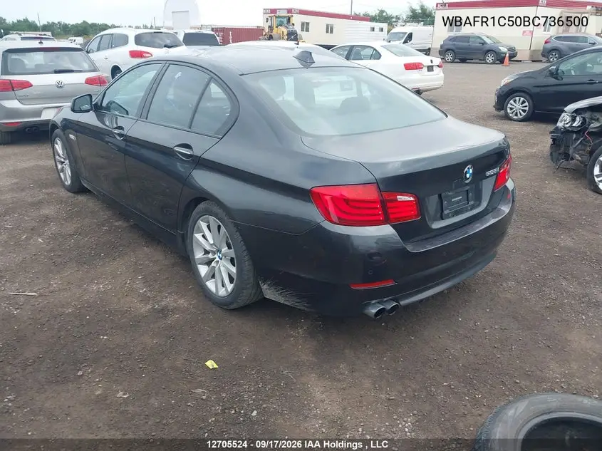 2011 BMW 5ER VIN WBAFR1C50BC736500 — фото 3