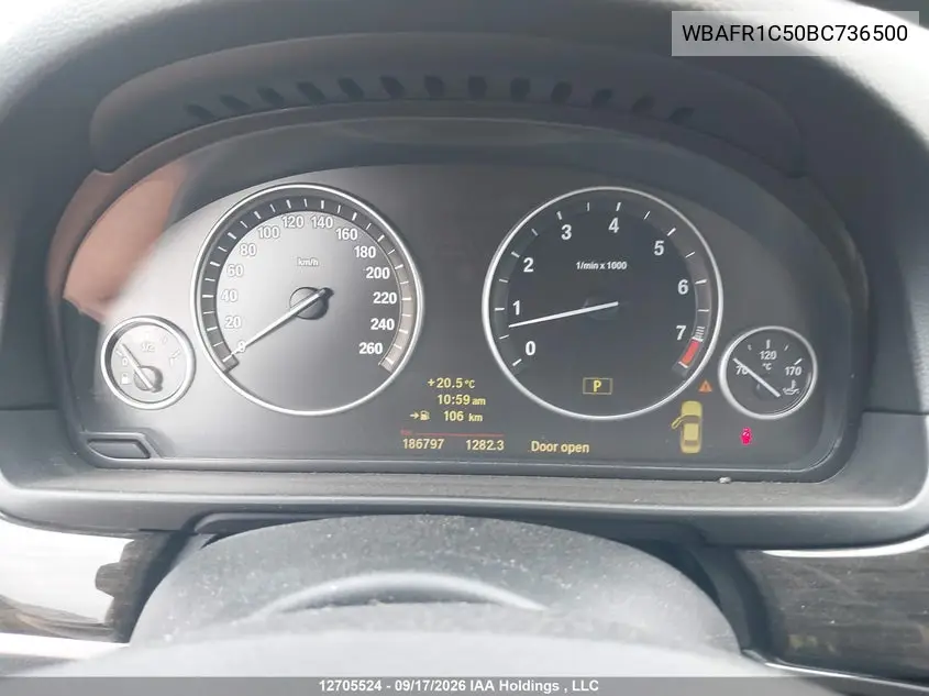 2011 BMW 5ER VIN WBAFR1C50BC736500 — фото 7