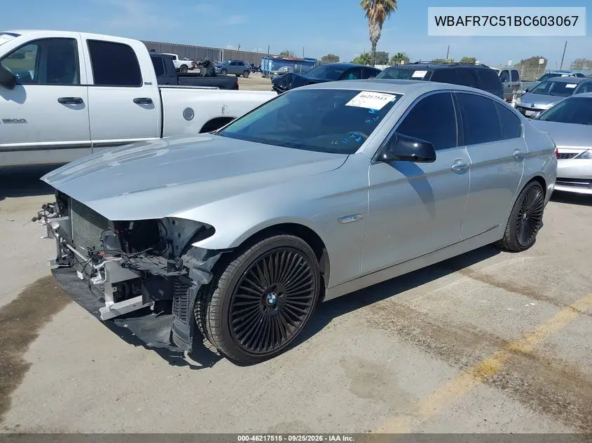 2011 BMW 5ER VIN WBAFR7C51BC603067 — фото 2