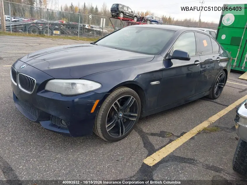 2013 BMW 5ER VIN WBAFU7C51DDU66403 — фото 2