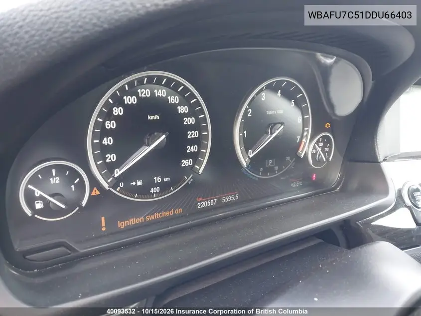 2013 BMW 5ER VIN WBAFU7C51DDU66403 — фото 7