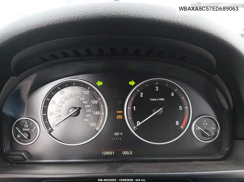 2014 BMW 5ER VIN WBAXA5C57ED689063 — фото 7