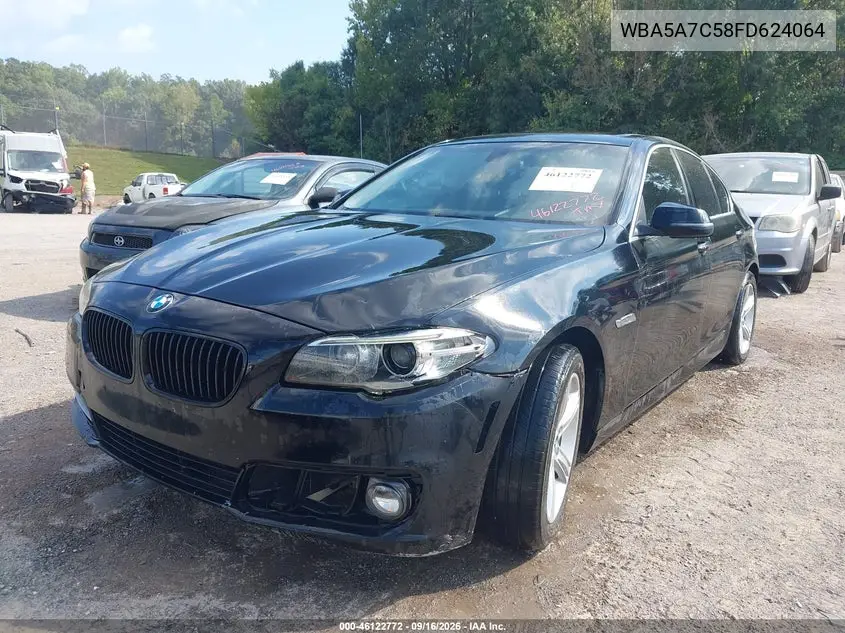 2015 BMW 5ER VIN WBA5A7C58FD624064 — фото 2
