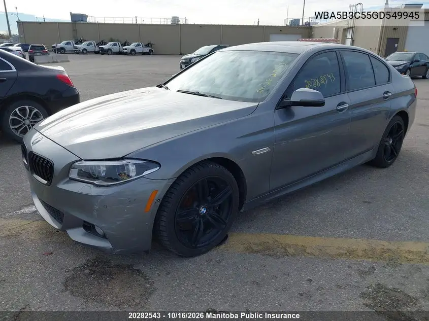 2016 BMW 5ER VIN WBA5B3C55GD549945 — фото 2