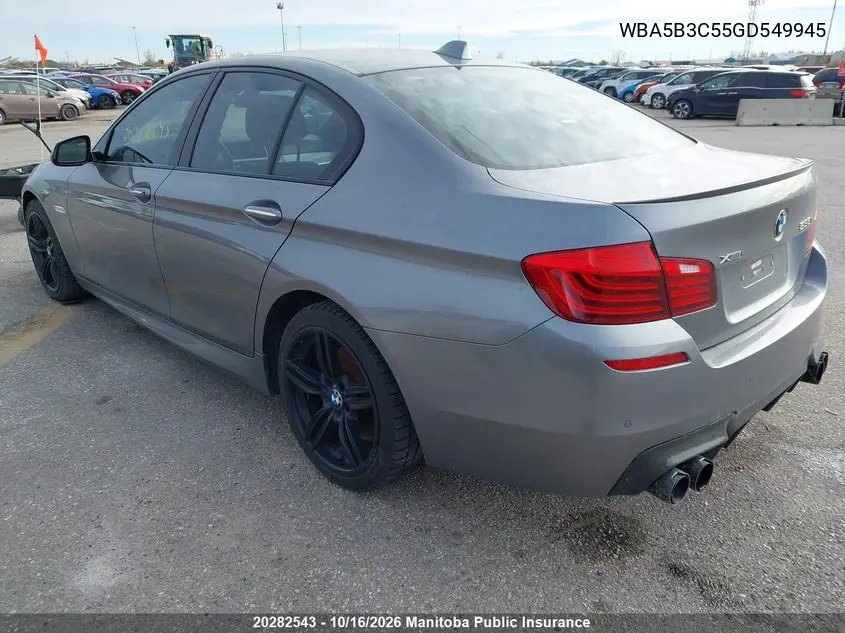 2016 BMW 5ER VIN WBA5B3C55GD549945 — фото 3