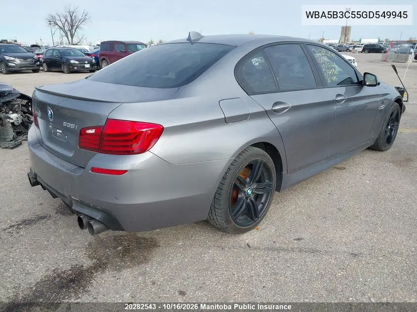 2016 BMW 5ER VIN WBA5B3C55GD549945 — фото 4