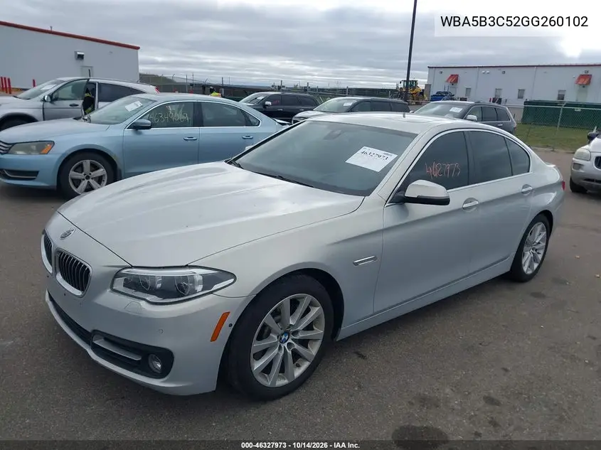 2016 BMW 5ER VIN WBA5B3C52GG260102 — фото 2