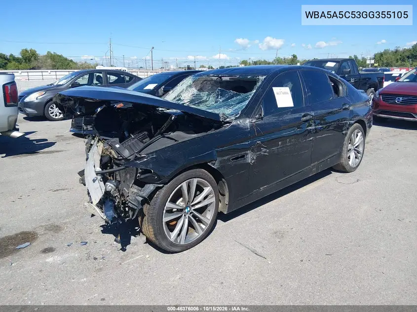 2016 BMW 5ER VIN WBA5A5C53GG355105 — фото 2