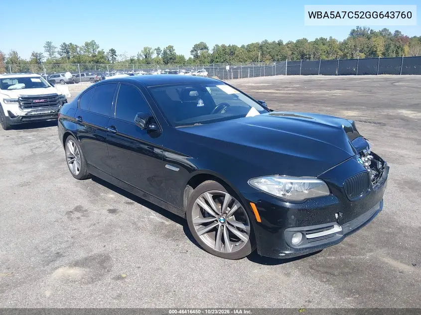 BMW 5ER 2016, VIN WBA5A7C52GG643760