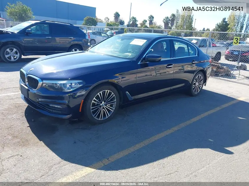 2017 BMW 5ER VIN WBAJA5C32HG894541 — фото 2