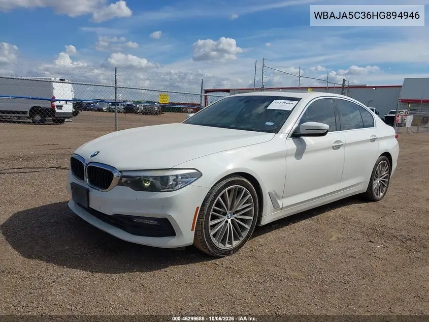 2017 BMW 5ER VIN WBAJA5C36HG894946 — фото 2