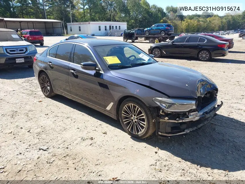 BMW 5ER 2017, VIN WBAJE5C31HG915674