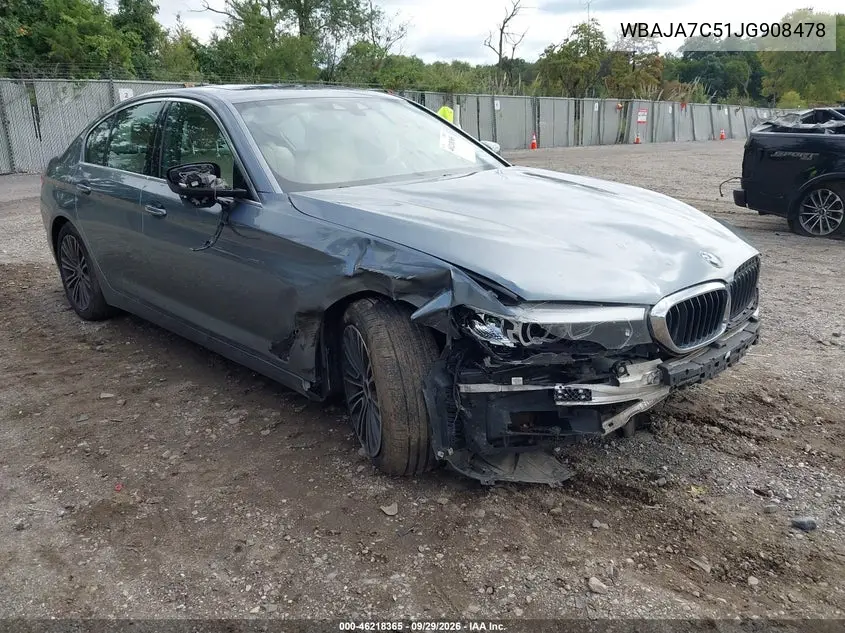 BMW 5ER 2018, VIN WBAJA7C51JG908478