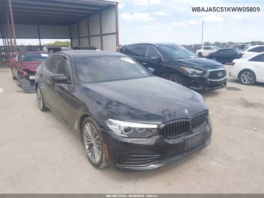 BMW 5ER 2019, VIN WBAJA5C51KWW05809