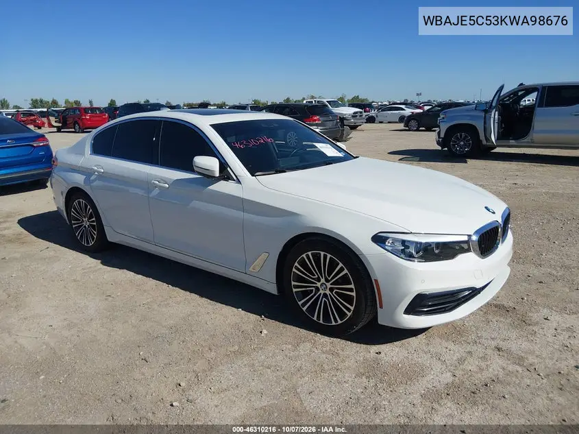 BMW 5ER 2019, VIN WBAJE5C53KWA98676