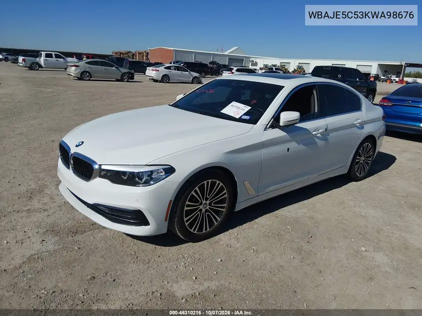 2019 BMW 5ER VIN WBAJE5C53KWA98676 — фото 2