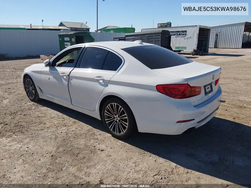 2019 BMW 5ER VIN WBAJE5C53KWA98676 — фото 3