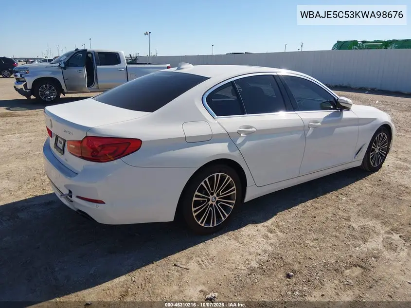2019 BMW 5ER VIN WBAJE5C53KWA98676 — фото 4